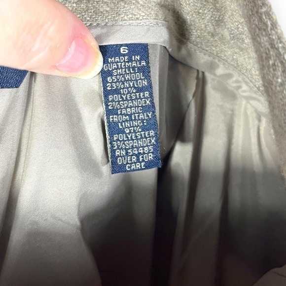 American Eagle Low Rise Wool Rise Straight Leg Trousers, Tan Tweed, Size 6 - Picture 5 of 10